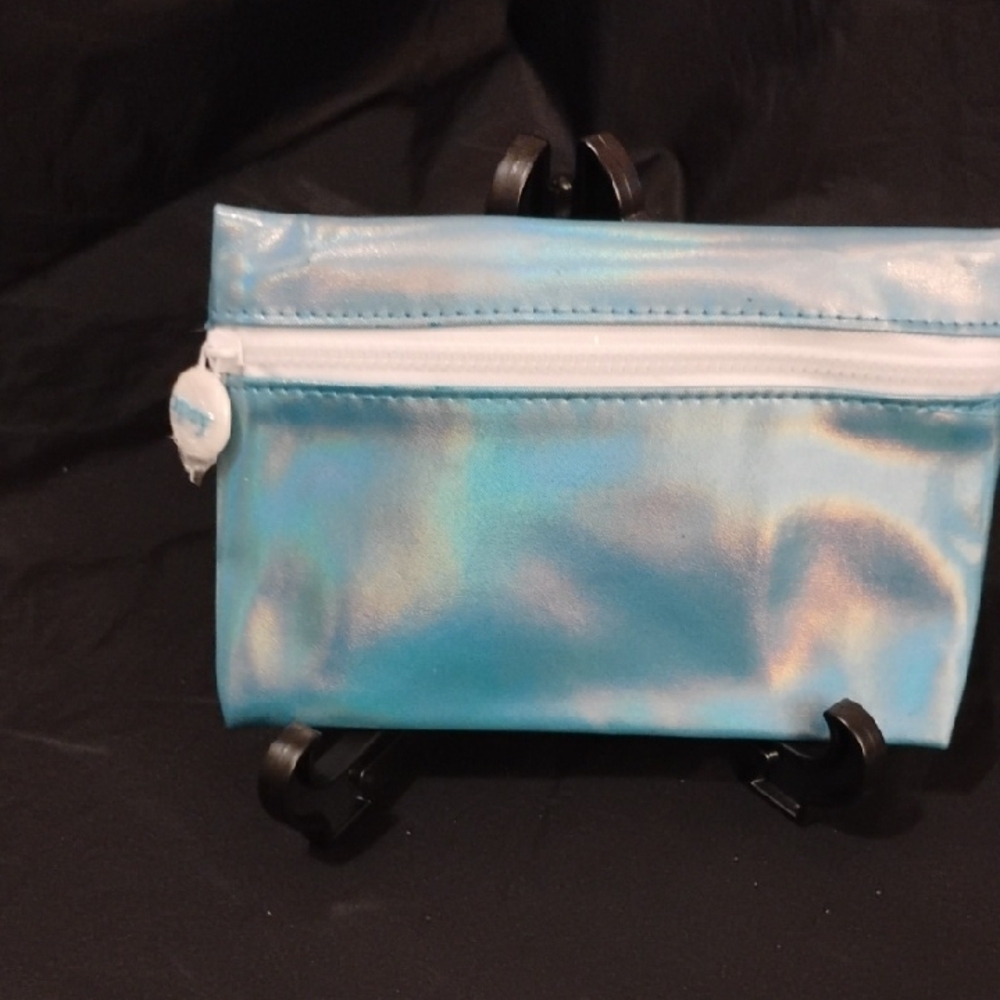 Ipsy Blue Cosmetic Bag with Holographic Sheen